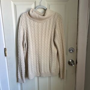 H&M Cream Cowl Neck Cable Knit Sweater